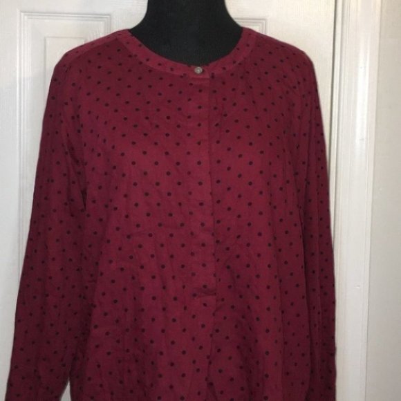 NWT Ann Taylor LOFT Polka Dot Softened Shirt - Picture 3 of 9